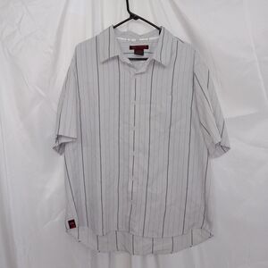 Tony Hawk Light Grey Striped Button Up Skater Shirt Mens Size XL